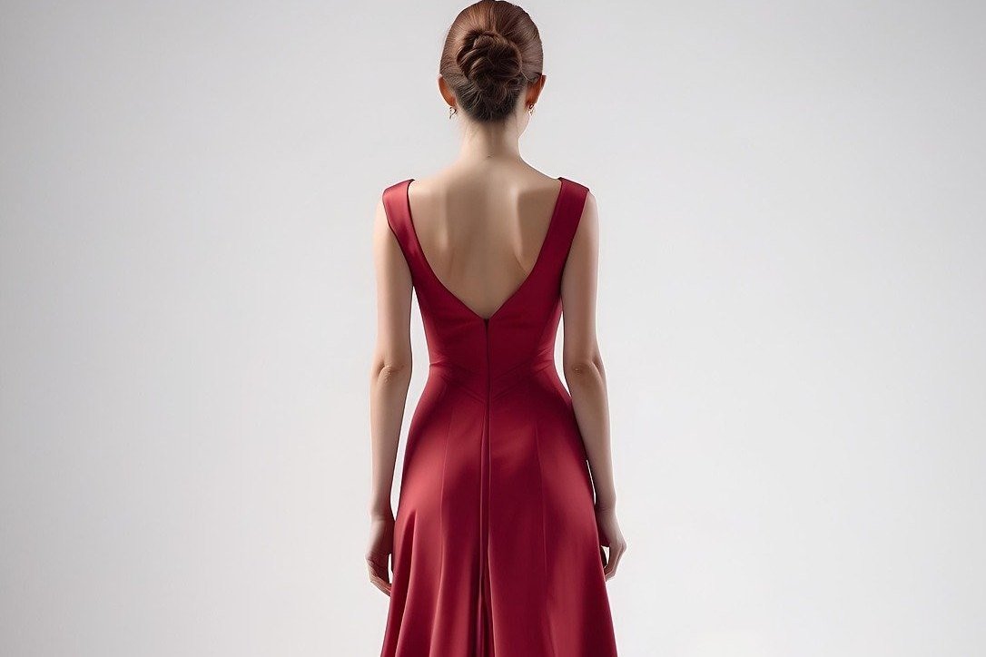 Formal gowns being inspected and prepared on a rail, part of formal dress dry cleaning in Sydney